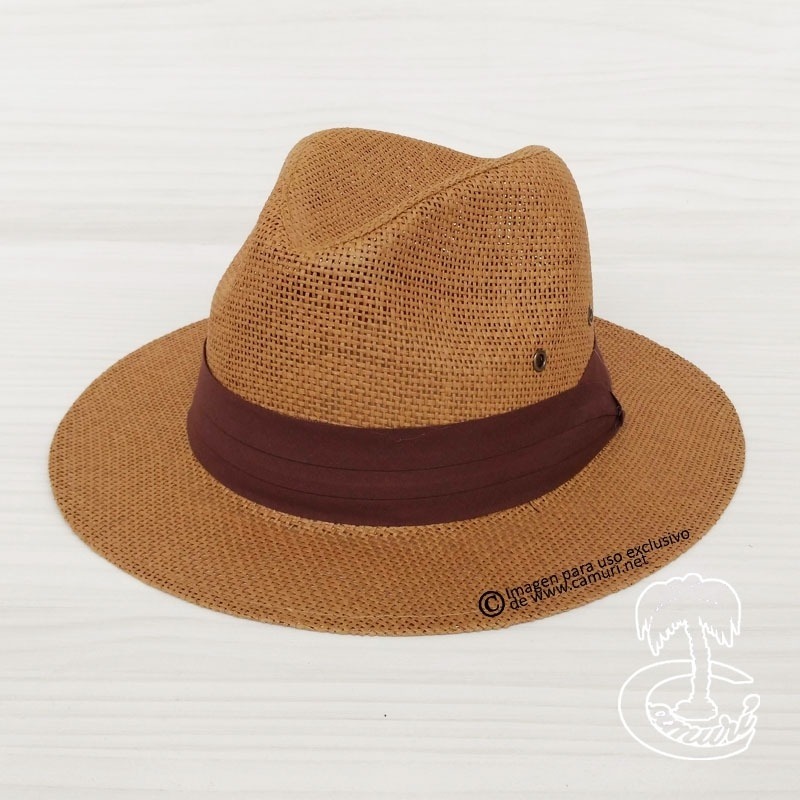 Un sombrero transpirable de verano de calidad para caballero. Corte Panamá. Marron claro Talla cabeza 57