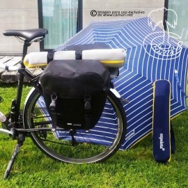 Sombrilla de Playa para llevar de viaje en la bicicleta o en la moto