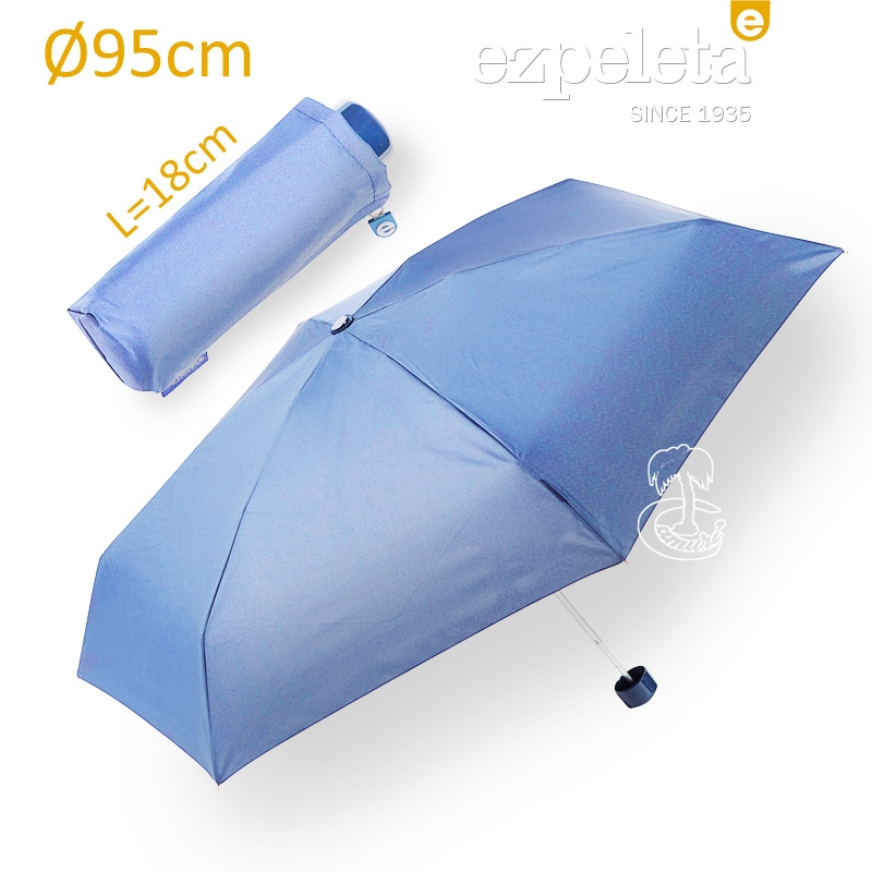 paraguas de bolso celeste